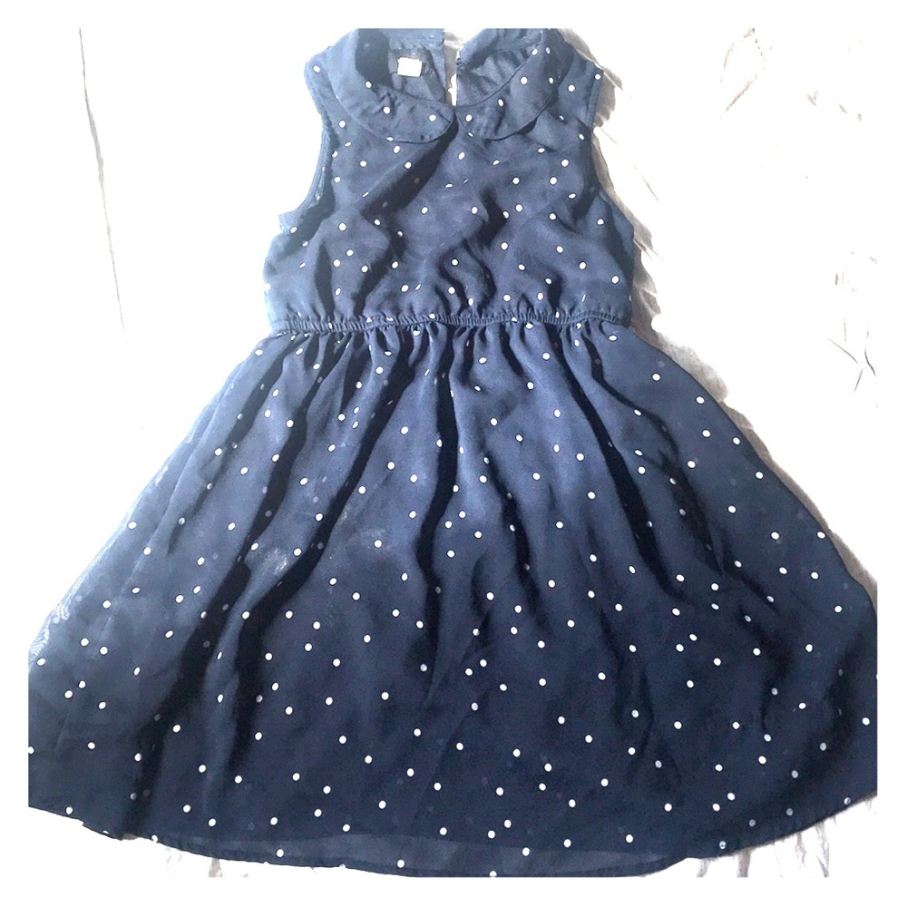Blue w/white polka dot dress